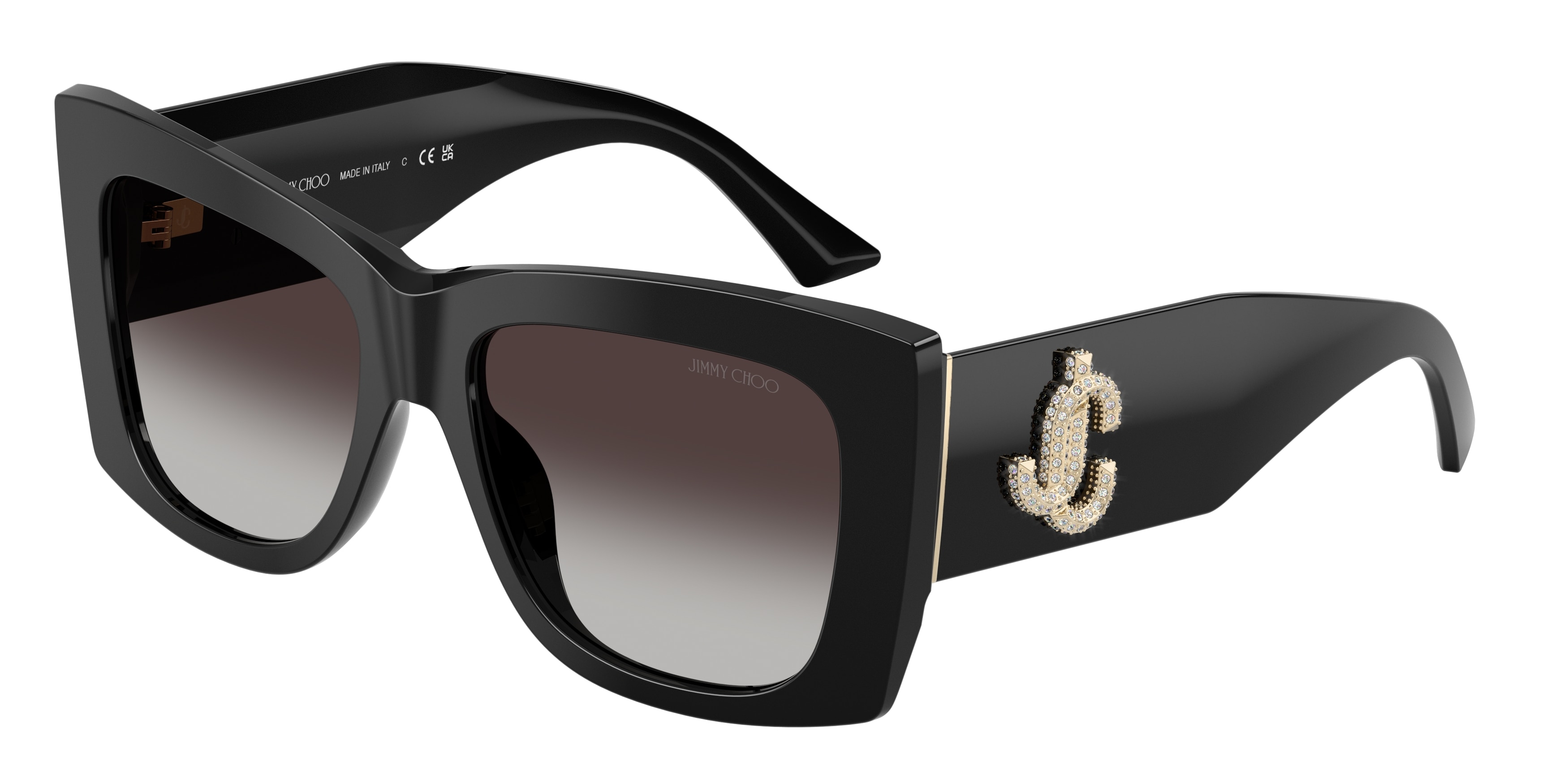 Jimmy Choo Damen JC5036B 50008G Sonnenbrillen Acetat Schwarz Grau Quadratisch Normal Schattiert-image